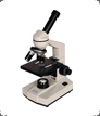 microscopio monocular de tres objetivos:4x, 10x y 40x